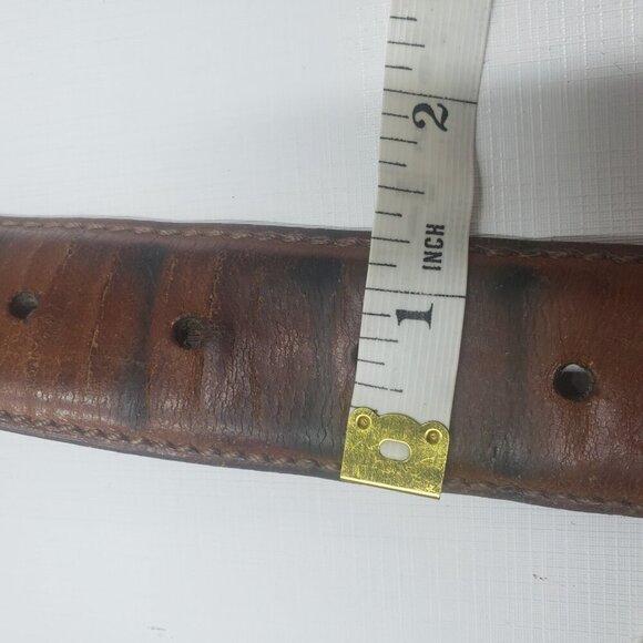 Cole Haan Leather Belt Genuine Leather Brass Buckle 40/100 Made in USA - Picture 12 of 16